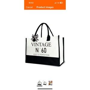 Vintage N 60 Aged To Perfection Canvas Tote 60th Birthday Gifts